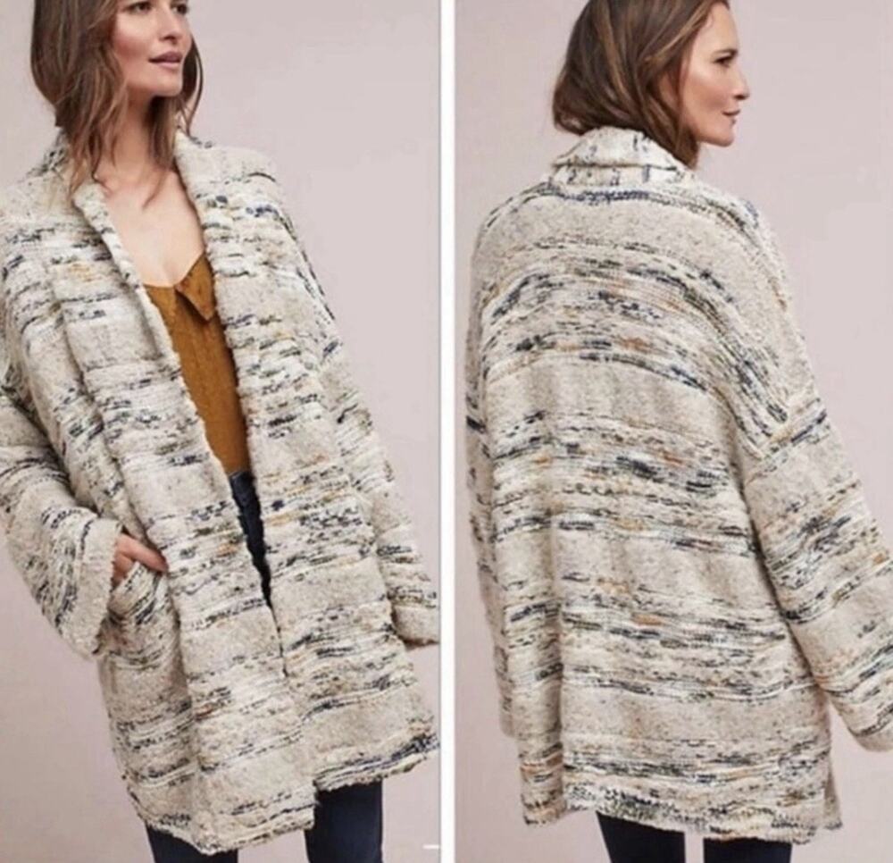 MOTH Cardigan Chloe Wool Blend Knit Boho Long Line Anthropologie Size Large